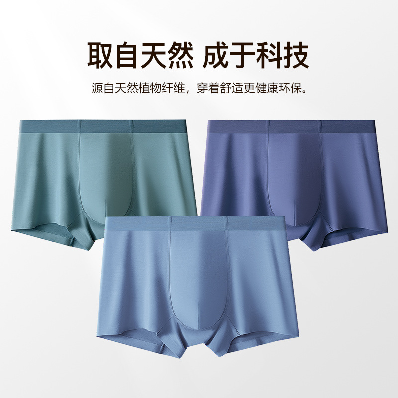 New Modal Men's Underwear, Mid-Waist, Large Size, Seamless Boxer Shorts, Antibacterial, Breathable, Boxer Briefs Wholesale