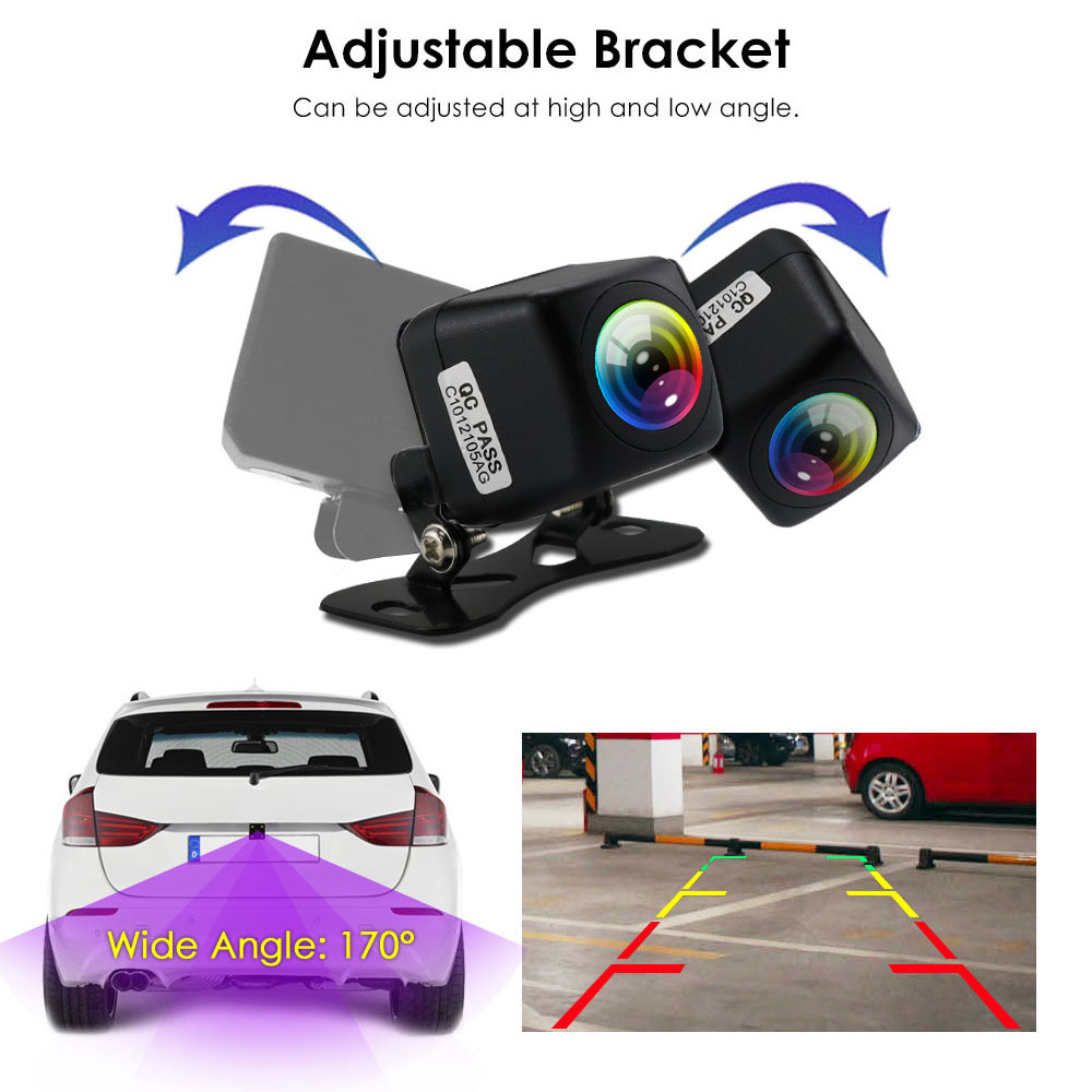 Car rearview mirror 1080P HD AHD reversing camera with led light night vision rear view car camera