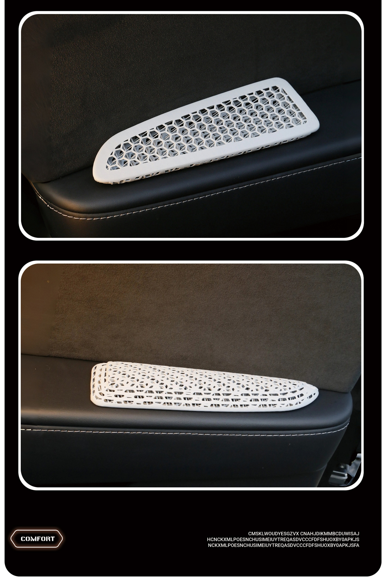 3D printed car armrest pad elbow rest, universal height-increasing pad for driver's side door seat center armrest box