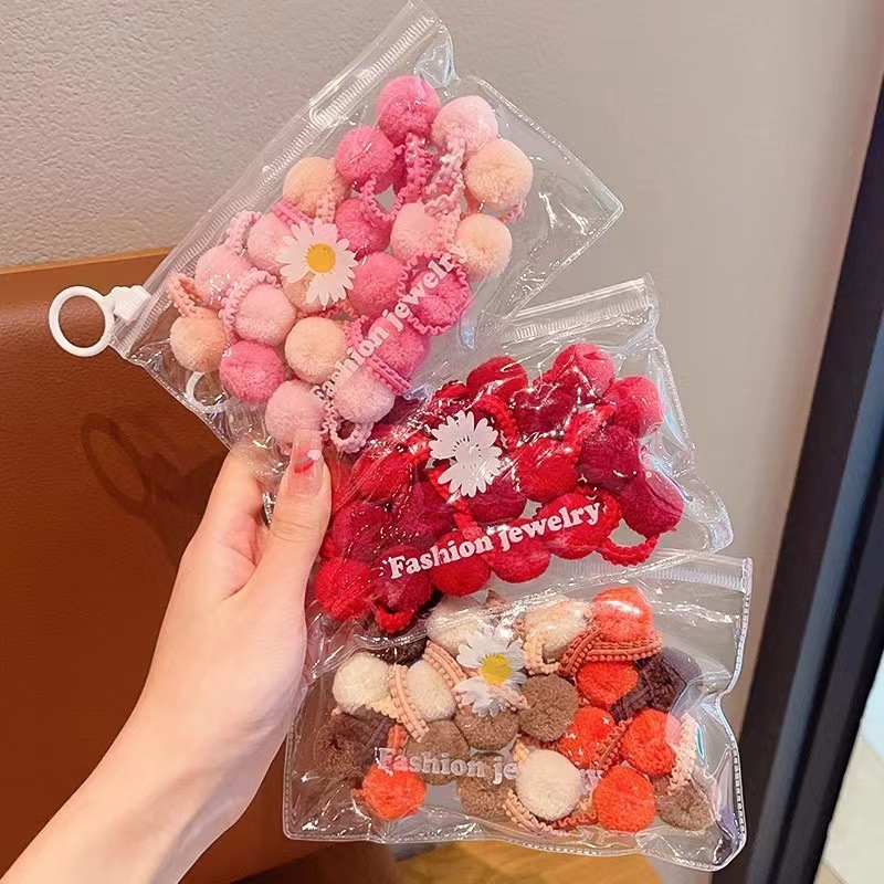 Bola de pelo del pulgar banda de pelo banda de goma Linda corbata de pelo de las niñas no duele el pelo Tamaño pequeño cuerda de pelo accesorios para el cabello tocado