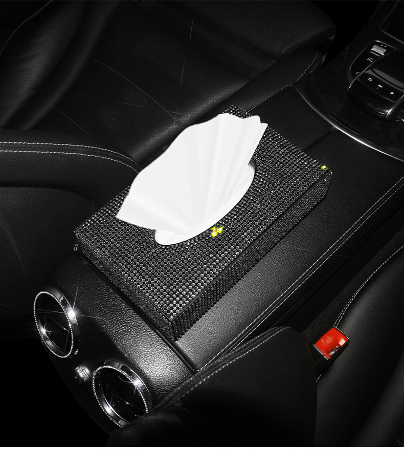 Creative Car Sun Visor Tissue Holder, Leather Dashboard Hanging Tissue Box, Car Armrest Tissue Box