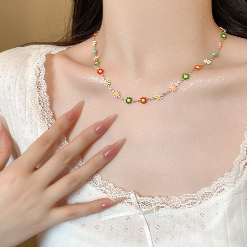 Großes Emaille Blumen Armband Statement Schmuck Für Damen_voghion.com