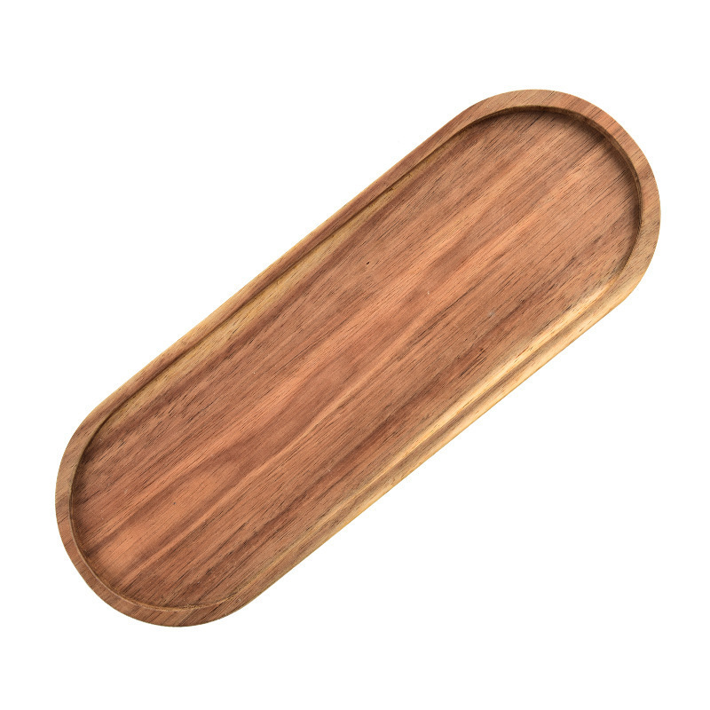 bandeja de madera de Acacia rectangular bandeja de madera sólida bandeja de madera bandeja de té japonesa barbacoa snack pastel plato de madera