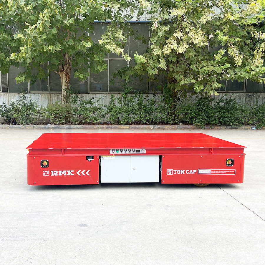 厂内无轨搬运台车摇杆式无线遥控胶轮过跨车车间搬运电动车睿迈科