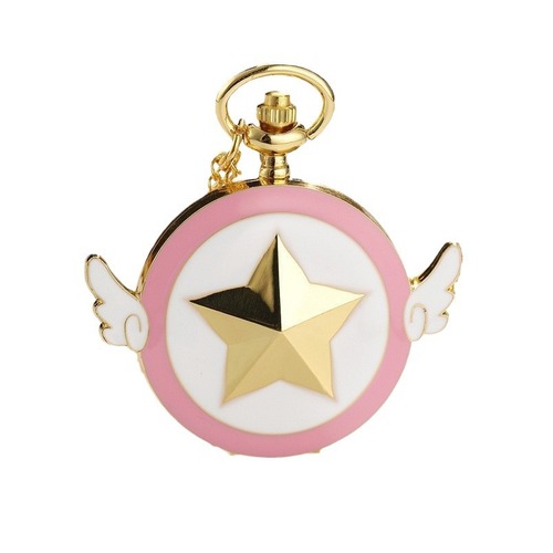Manyun Variety Sakura Gem Pocket Watch Student Love Metal Chain Pocket Watch Accessories Animation Peripherals