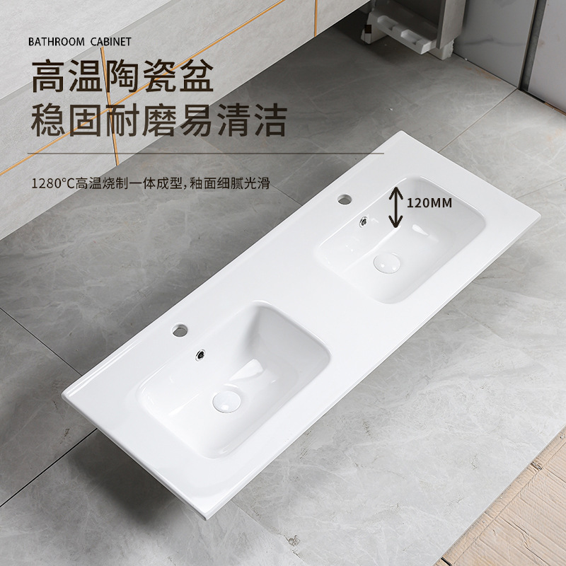 lavabo de cerámica brillante sensación de piel gabinete de baño lavabo hogar lavabo único lavabo encimera de lavabo integrado borde de corte