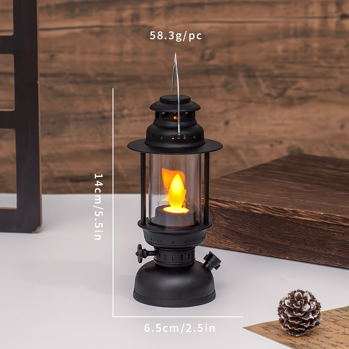 Vintage lámpara de queroseno vela electrónica luz de noche ambiente navideño vela led decoración decoración de mesa