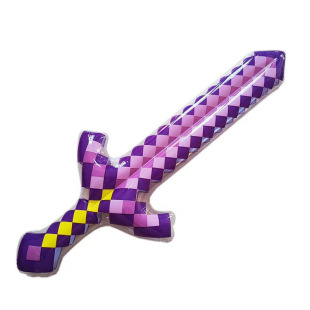in stock cross-border hot sale inflatable axe inflatable sword inflatable pick axe pixel weapon inflatable toy plaid treasure