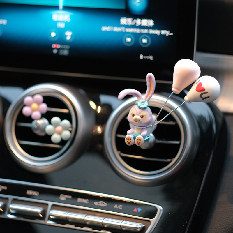Clip de perfume de automóvil aire acondicionado de automóvil salida de aire fragante creativa adorable artículos de decoración de automóviles para mujeres