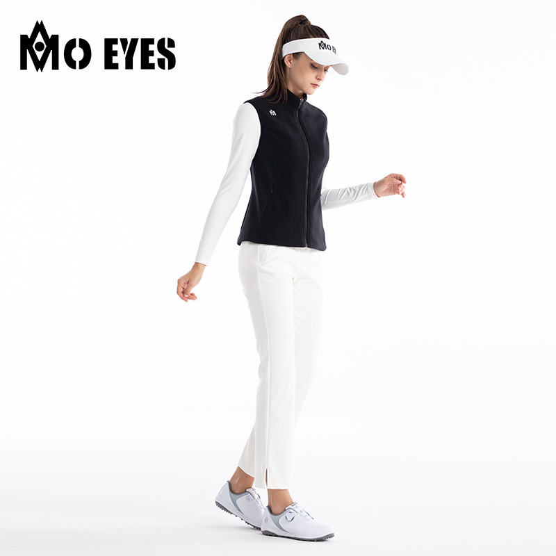 Áo ghi lê lông vũ nữ giữ ấm mùa thu đông – phong cách golf — M23YF025-Áo vest đen (lông cừu cực), M23YF025-Áo vest trắng (lông cừu cực)