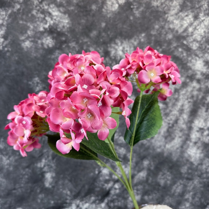 Mallorca artificial flor 5-cabeza hortensia hogar decoración de la boda de la flor de la pared arreglo paquete 5-tenedor hortensia grande tela de seda flor falsa