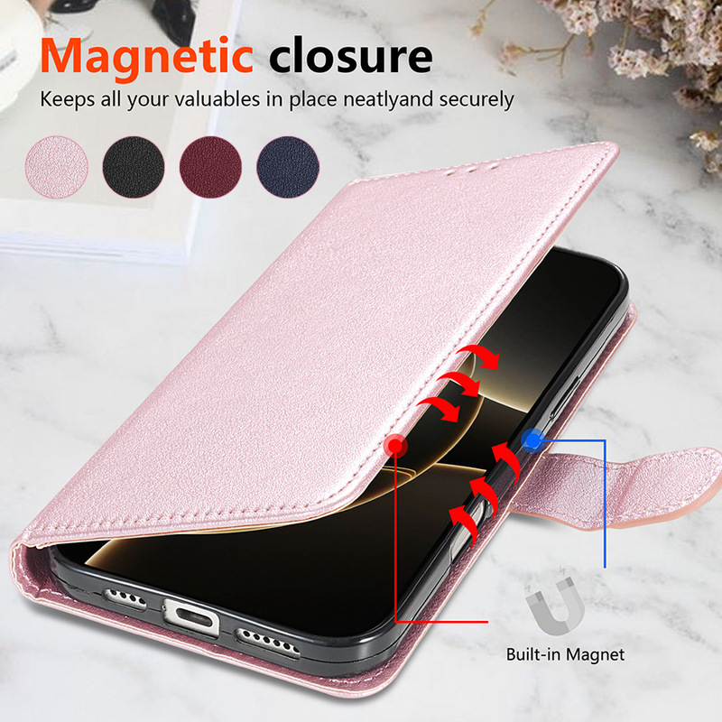 Suitable for Iphone17Promax16 Mobile Phone Leather Case Flip Cover Apple 1514131211Xr Wallet Style Protective Case