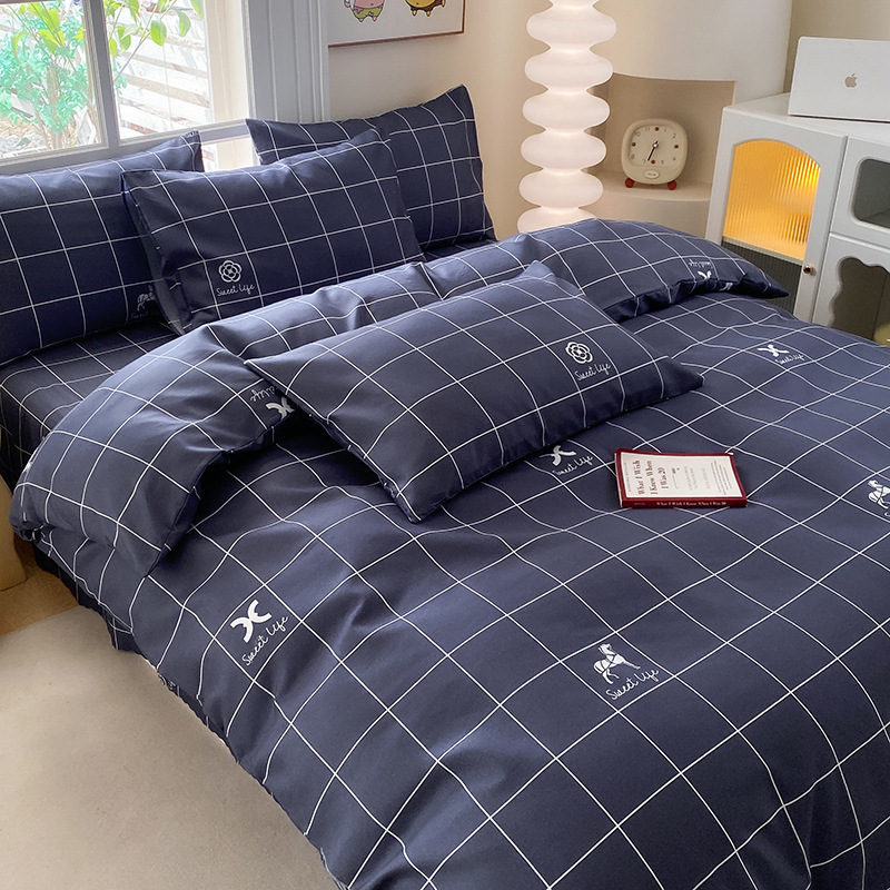 Una sola pieza 150x200x230cm doble cubierta de edredón de algodón no total de tres piezas para la cama de cuatro piezas