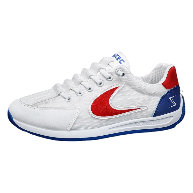 Zapatos de los hombres de verano nuevo transpirable zapatos blancos con cordones zapatillas casuales jóvenes corriendo zapatos de argán