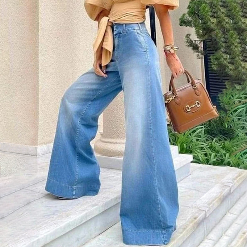 European and American 2023 High Waist Loose Wide Leg Women's Jeans Amazon Mop Jeans New Fashion Casual Women European and American 2023 High Waist Loose Wide Leg Women's Jeans Amazon Mop Jeans New Fashion Casual Women