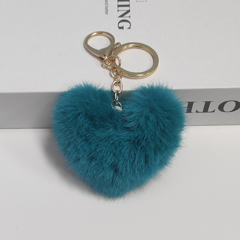 8cm lake blue lobster clasp peach heart