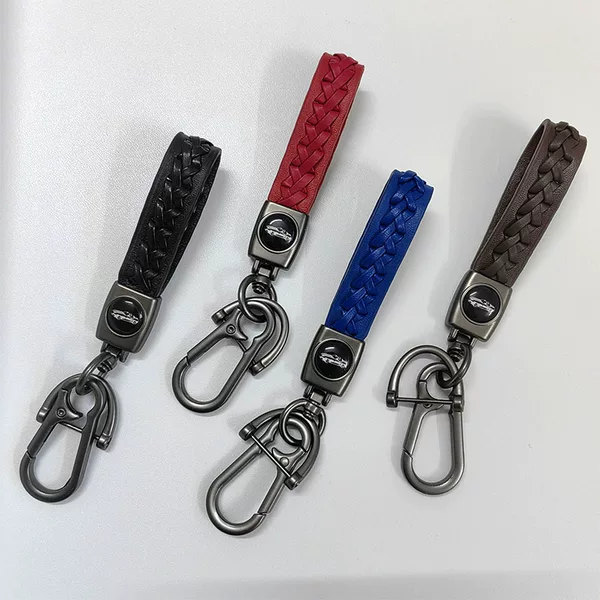 Leather hand-woven household car key chain pendant leather rope key ring accessories luggage jewelry anti-lost wholesale