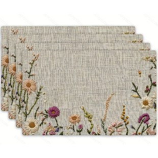 Temu Cross-Border Best-Selling Classic Collection Linen Placemats Restaurant Living Room Home Decoration Dining Table Insulation Mat Dining Table Mat
