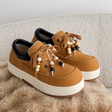 3892黄色袋鼠鞋男女同款大头低帮大黄靴秋冬新款小众设计国潮短靴