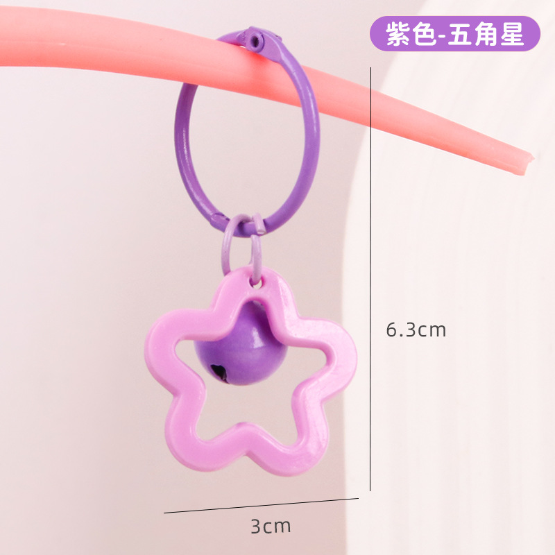 Nuevo pentagrama acrílico llavero con campanas bolsos colgantes de color auriculares cubierta colgantes pequeños regalos decoración