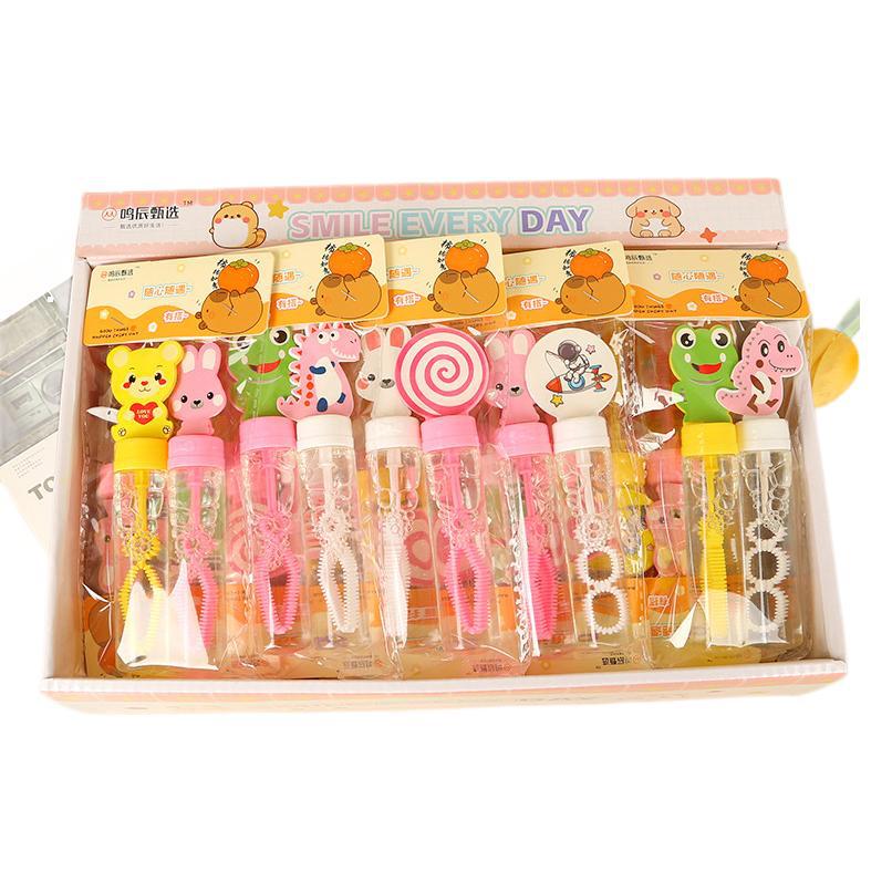 Barras de burbuja de dibujos animados de sonido pequeño juguete de burbuja de mano para niños y niñas regalos de vacaciones al por mayor