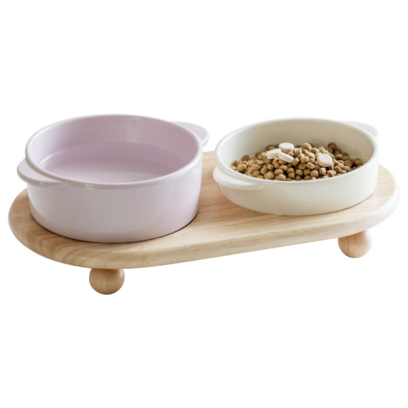 Cerámica cervical protector cuello para perros, cuenco para gatos, cuenco para gatos, cuenco para perros, cuenco para mascotas, cuenco para bebidas, cuenco doble con soporte de cuenco