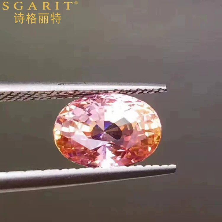 Набор инкрустированных цветных украшений с сокровищами 4.13ct натуральный негорящий Шри-Ланка Papalacha Sapphire голый камень