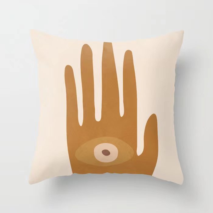 Funda De Almohada abstracta simple moderna funda de almohada de piel de melocotón geométrica simple funda de almohada de mediados de siglo