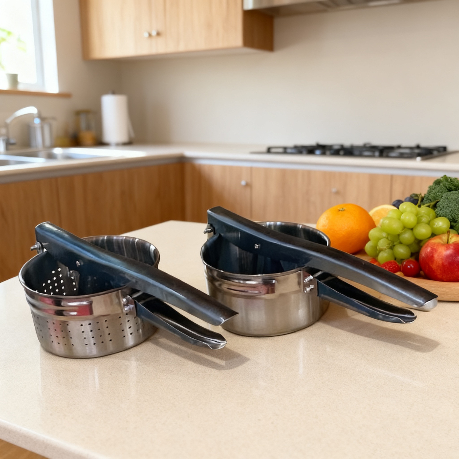 跨境土豆压泥器厨房创意加厚省力大号手动不锈钢柠檬榨汁器挤水器