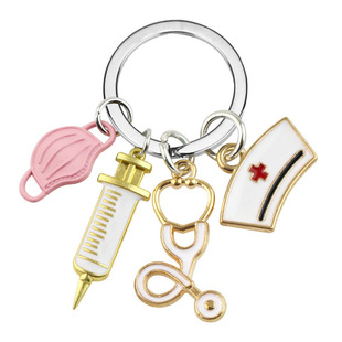 Nurse Doctor Mask Keychain Medical Care Paramedic Keychain Syringe Syringe Stethoscope Keychain