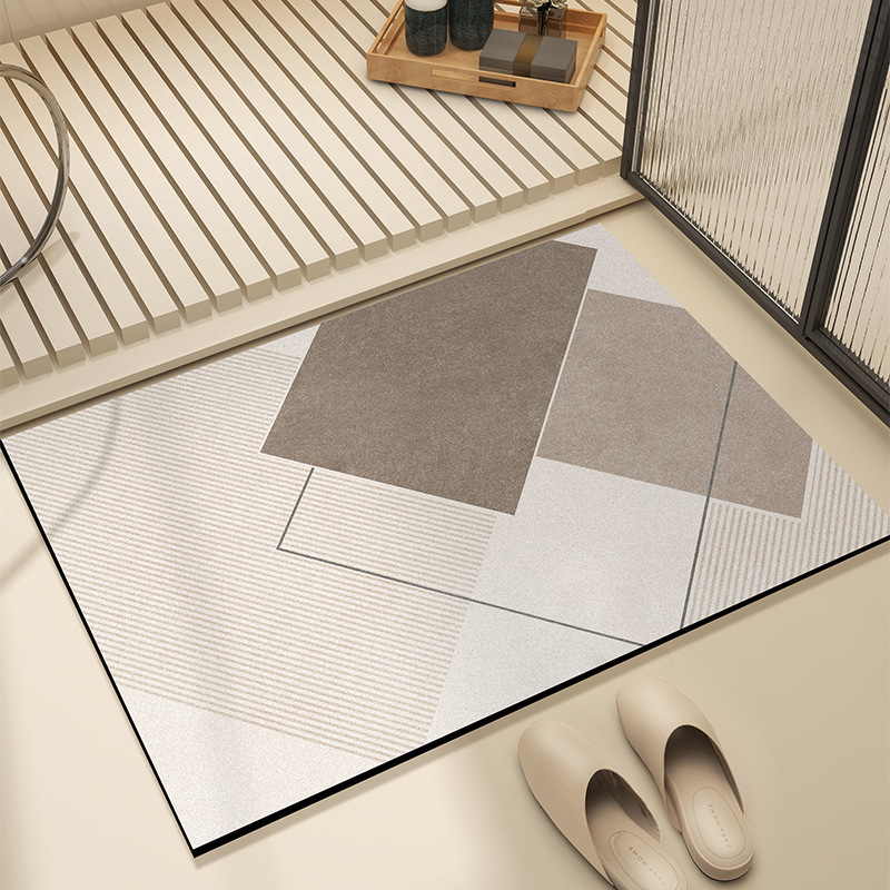 Alfombra de baño de lujo ligera de alta calidad, puerta de baño absorbente de agua resistente al desgaste antideslizante alfombra de barro de diatomas doméstica