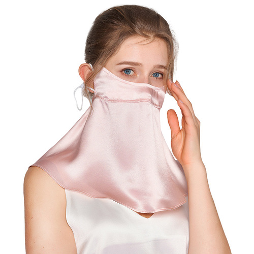 Silk with UV Protection Face Mask, Summer Face Sunscreen for Outdoor Cycling, Protects Neck, Mulberry Silk Scarf