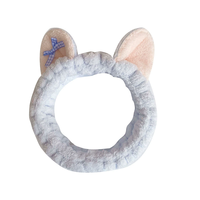 Cute Cat-Ear Headband for Face Washing and Makeup, Soft Plush, 20×5.5×3 cm, Multi-Color