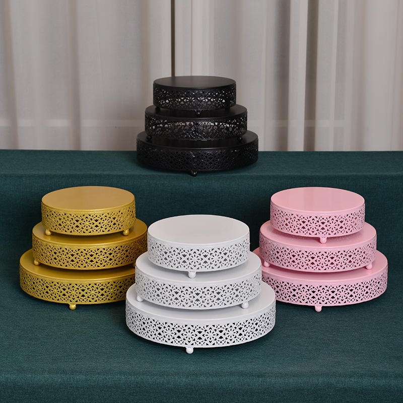Estilo europeo creativo de oro hueco soporte de la torta accesorios de la boda decoración de la Mesa de postre tienda de postres mesa de postre plato de fruta