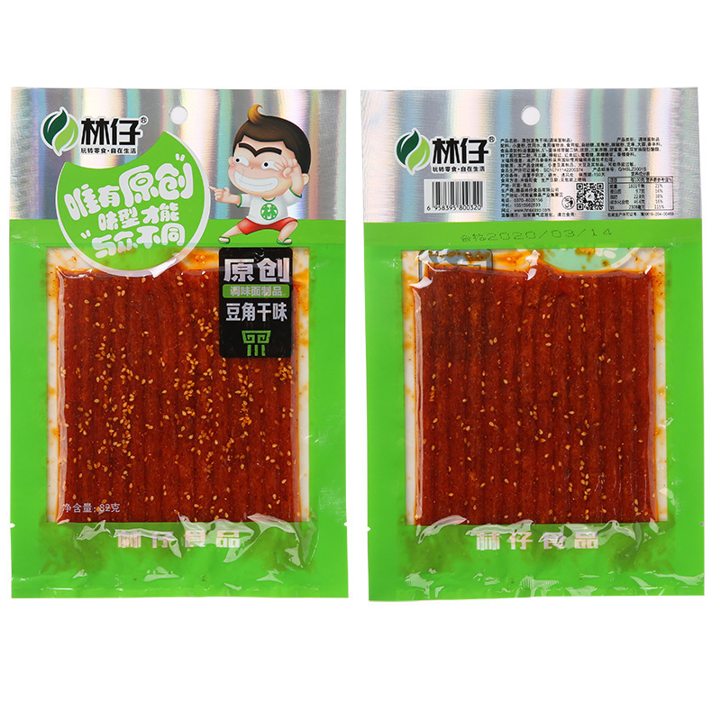 Linzai 72g Dried Beans Spicy Strips Manufacturer Supply Source Food Supermarket Super Gluten Spicy Shredded Snacks