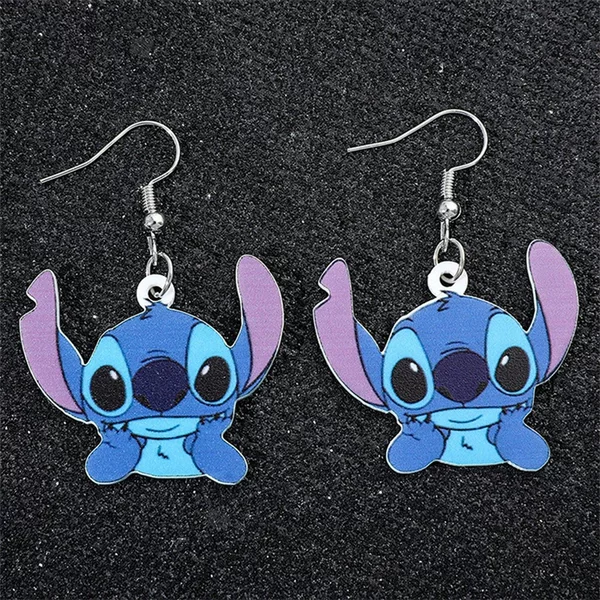 Cross-Border Hot Style Stitch Cartoon Earrings Decoration Creative Animation Lilo and Stitch Acrylic Earrings Earrings