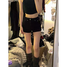 大码美式y2k辣妹千禧热裤女夏季胖mm高腰修身显瘦刺绣a字牛仔短裤