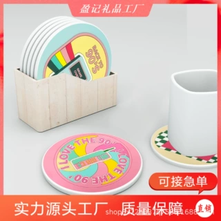 厂家定制pvc软胶圆形隔热垫防水家用创意卡通可爱餐垫硅胶杯垫