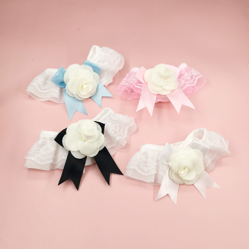 Sweet Polyester Solid Color Flower Pet Accessories display picture 1