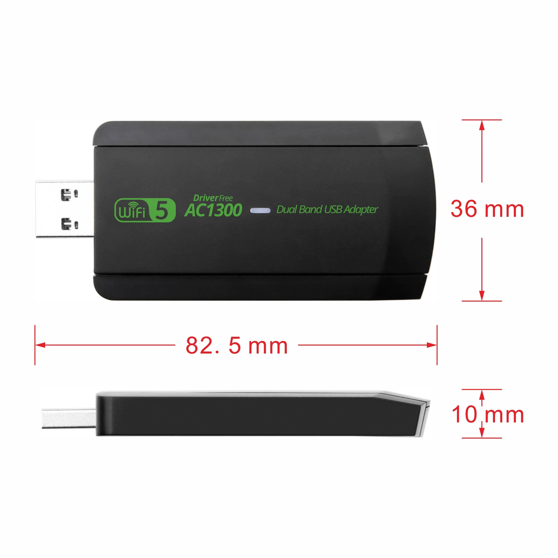 Free -driven 1300M wireless network card Gigabit dual -frequency platform USB receiver computer WiFi transmitter 5G