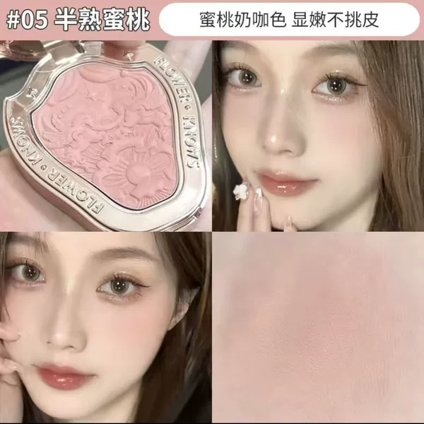 Delicate atmosphere + fluffy blush detail puff + detail brush
