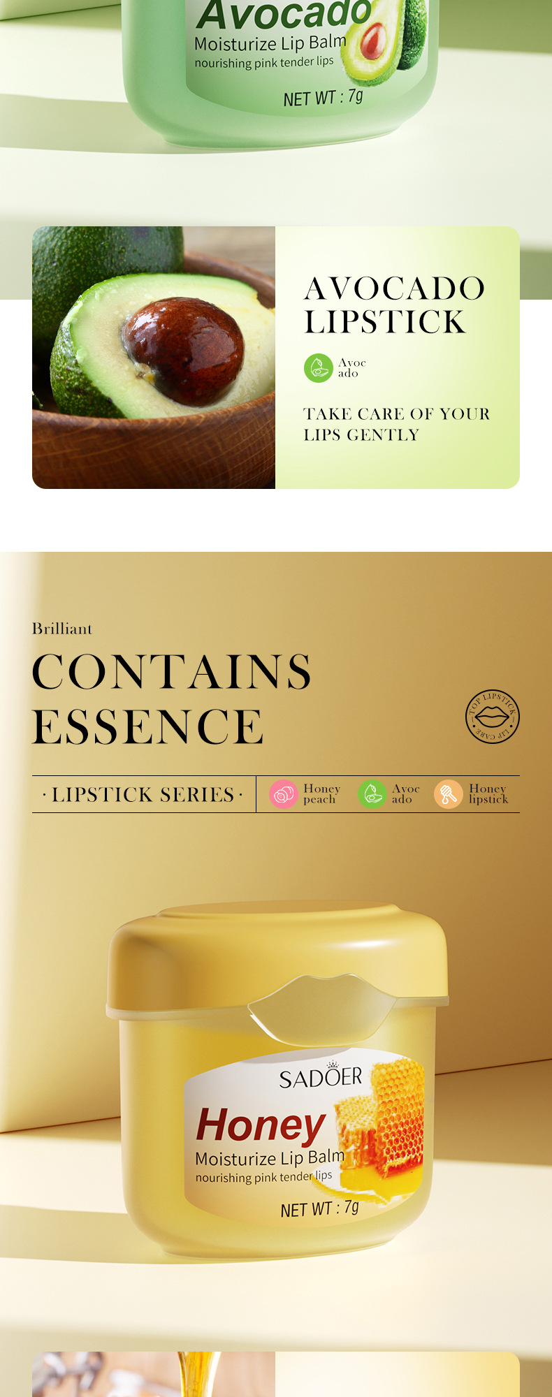 SADOER All Honey Autumn Winter lipstick Prevent Dry Cracks and Fade Lip Lines_voghion.com