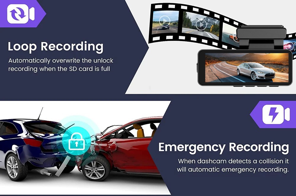 Cross-Border Hot-Selling 4K Dash Cam with Dual Front and Rear Recording, 3.2inch Wifi Mobile Phone Connectivity, and Gps Car Recorder