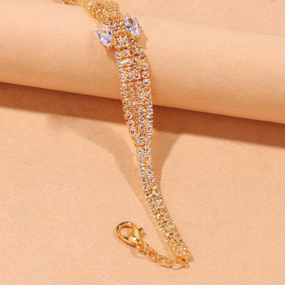 2023 nuevo ZIRCON tobillera europeo y americano simple playa brillante tobillera playa salvaje joyería tobillera