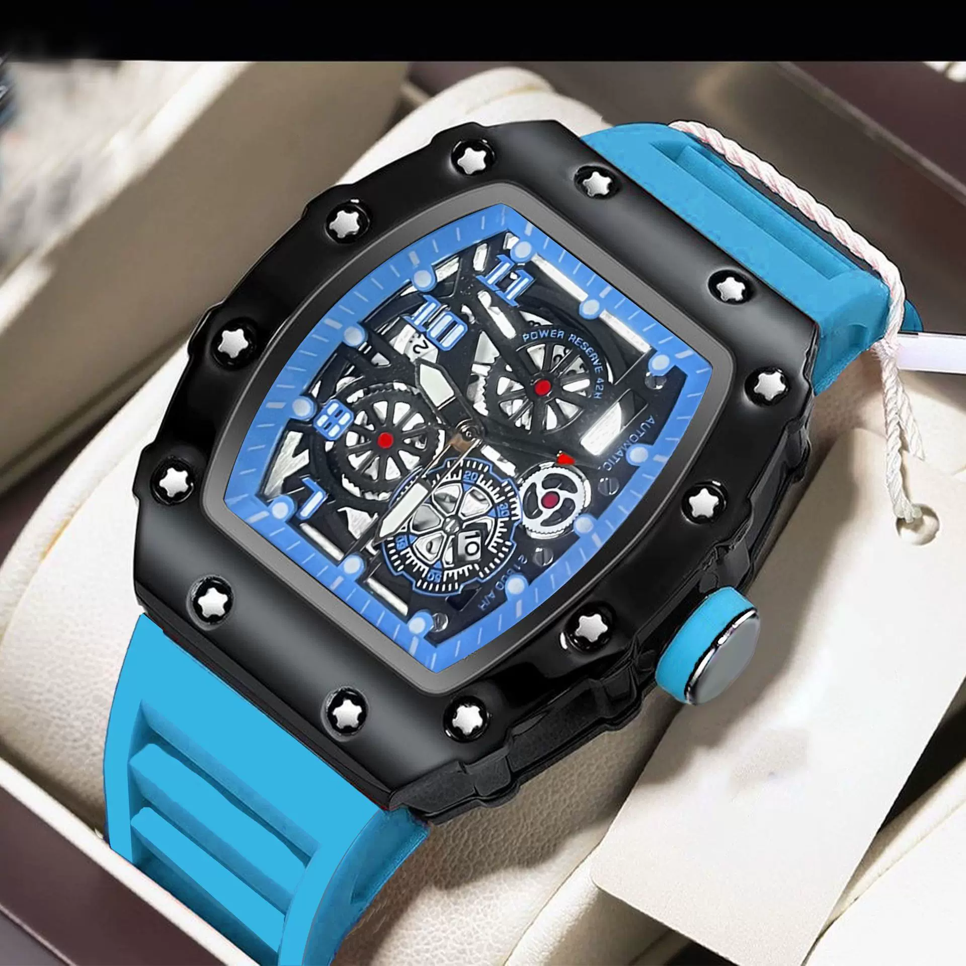 zido新款韩版时尚潮流高级全自动防水夜光酒桶型男士石英腕表1705