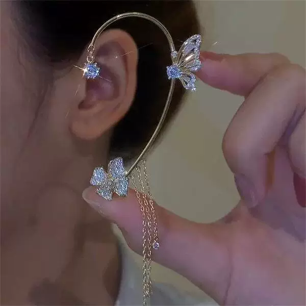 Ушные клипсы, серьги с кисточками, без проколов, стиль лёгкой роскоши