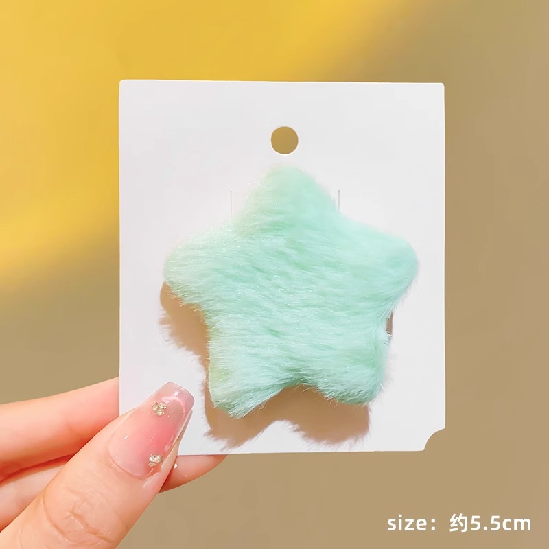 Colorido estrella peludo horquilla femenina Otoño e Invierno lindo Bangs BB clip horquilla trasera cabeza rota pelo clip lateral pinza