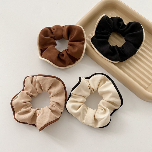 Vintage French Seam Bowel Hair Tie Hair Ribbon Autumn Winter Korean Style Headband Rubber Band Fat Intestine Hair Accessory Wholesale