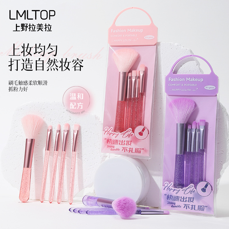 LMLTOP 5 conjuntos de cepillo portátil de tinta a granel cepillo de sombra de ojos cepillo labial herramienta de cepillo LLT34