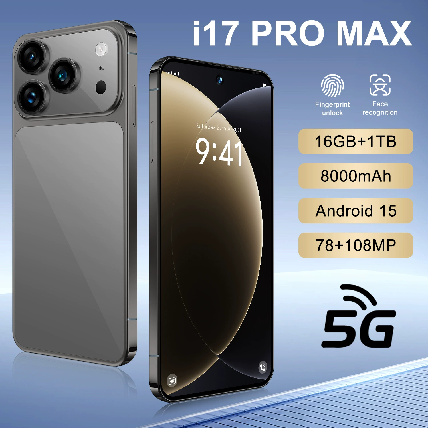Мобильный телефон Pro, процессор Intel Core i17, 17 Pro Max, 4G, 3 дюйма, Android, 4G